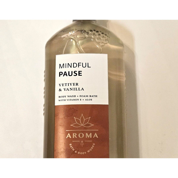 2 Bath & Body Works Aromatherapy Mindful Pause Vetiver & Vanilla Body Wash - Picture 2 of 4